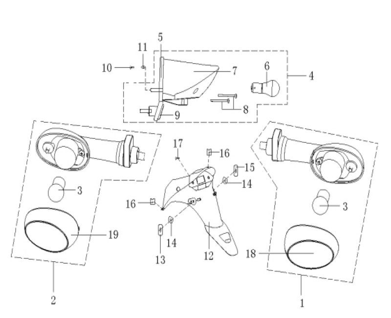 Luce posteriore - Parafango posteriore - Indicatori posteriori Generic Cracker 50 2 tempi blu 2010