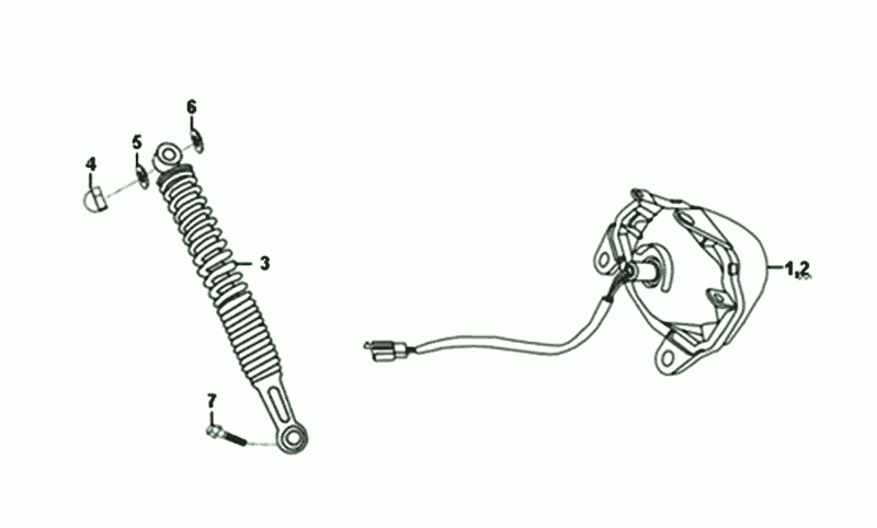 Fanale posteriore - Ammortizzatore Sym Orbit II Euro 4 Grigio Opaco