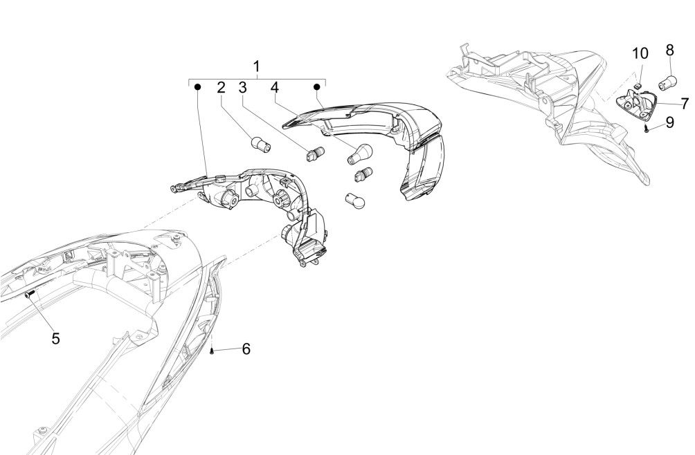 Luce posteriore - Indicatori posteriori Piaggio Liberty 125 IGET 3V ABS Euro 5