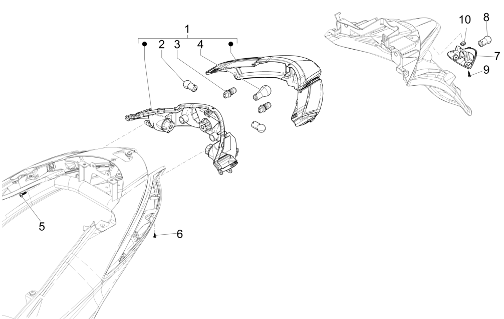 Luce posteriore - Indicatori posteriori Piaggio Liberty 50