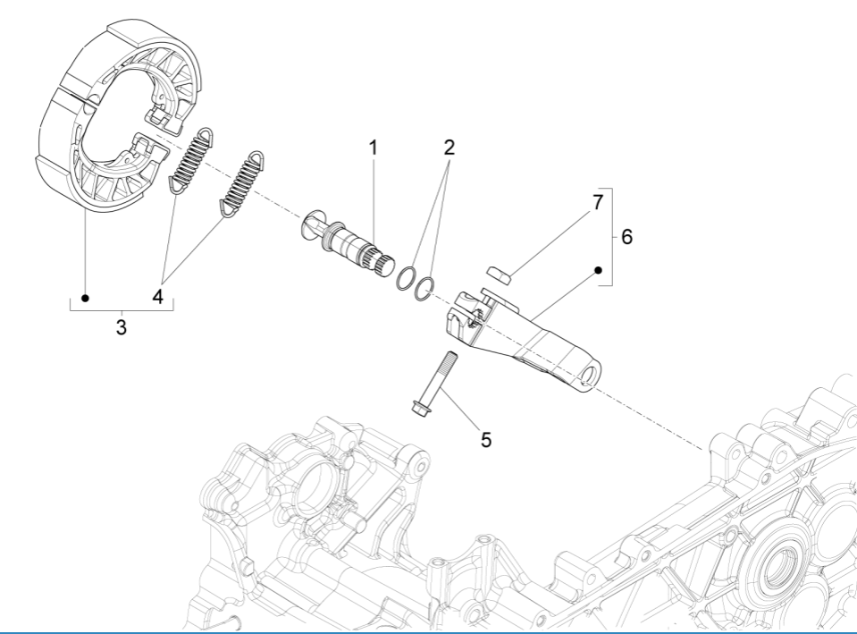 Freno posteriore - Ganasce ABS per Vespa Sprint 125 3V IE