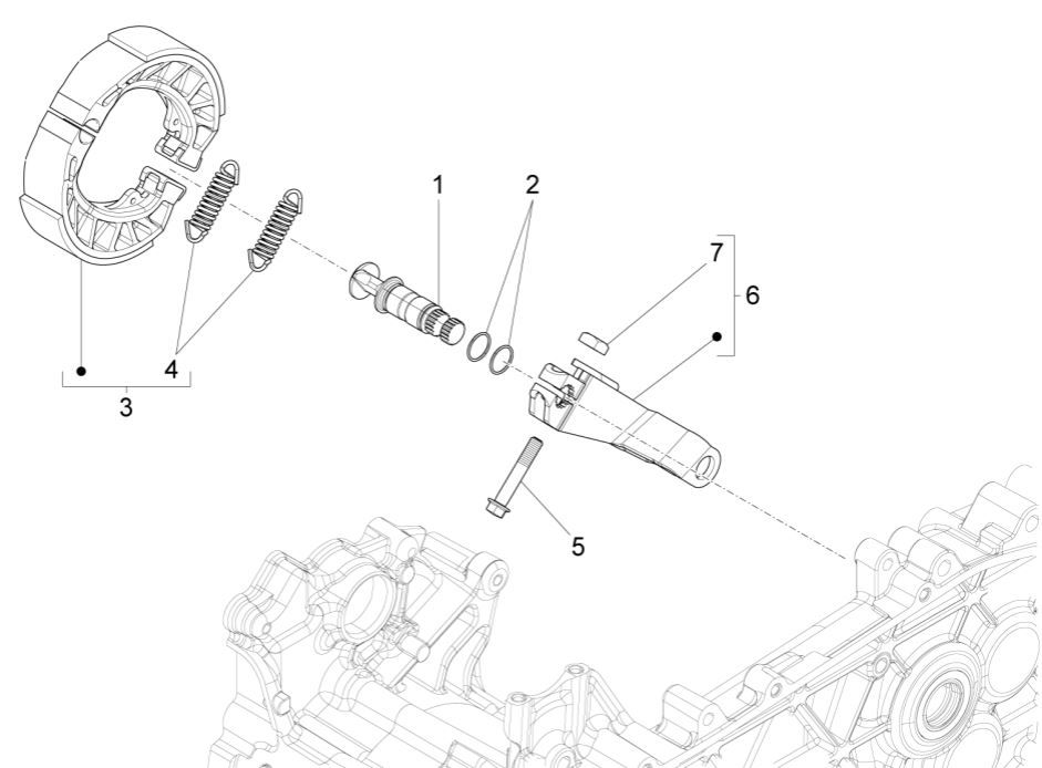 Freno posteriore - Ganasce Piaggio Liberty 125 IGET 3V ABS Euro 5