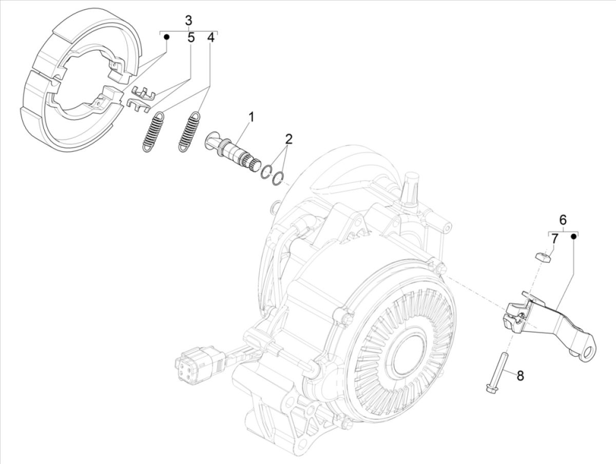 Freno posteriore - Ganasce freno Vespa Elettrica 25km/h 2021-2023