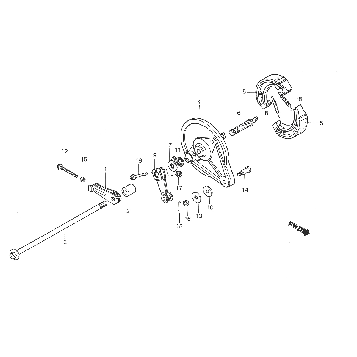 Freno posteriore - Ganasce freno Honda MTX 50