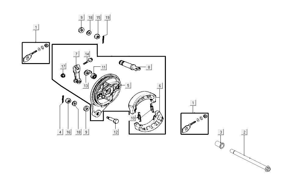 Freno posteriore - Ceppi freno Kymco K-Pipe 4 tempi nero lucido