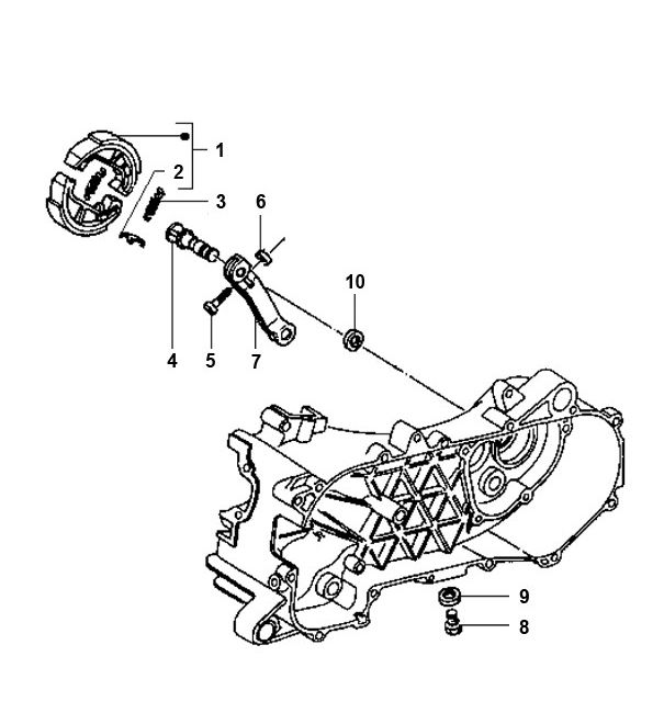 Freno posteriore - Ganasce Piaggio Typhoon 50 2 tempi AC 1998-2005