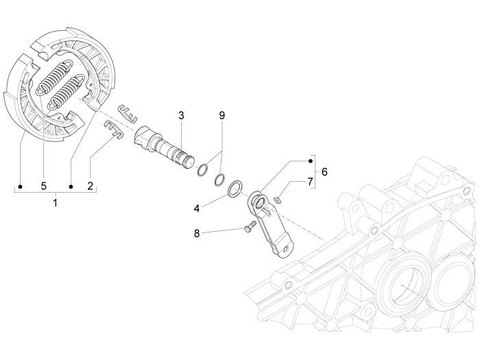 Freno posteriore - Ganasce Vespa Sprint 50 4 tempi IGET 3V Euro 4