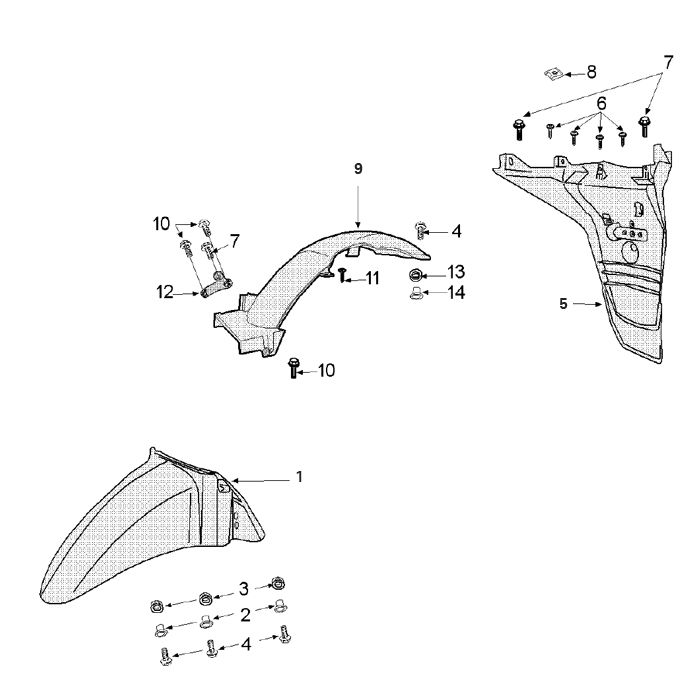 Parafango posteriore - Parafango anteriore Peugeot Tweet 50 4 tempi AC