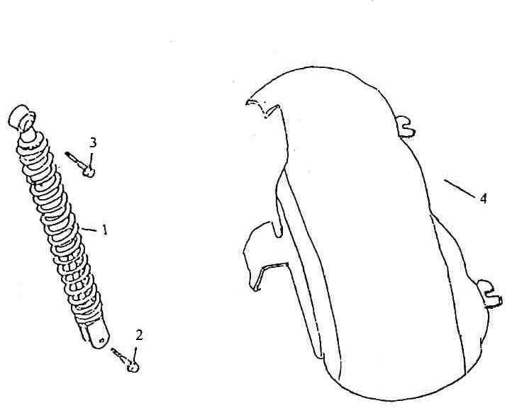 Parafango posteriore - Ammortizzatore Turbho RG50 bianco