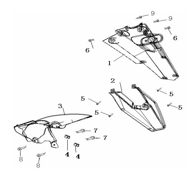 Parafango posteriore Ideo 50 2 tempi in rame 2010 generico
