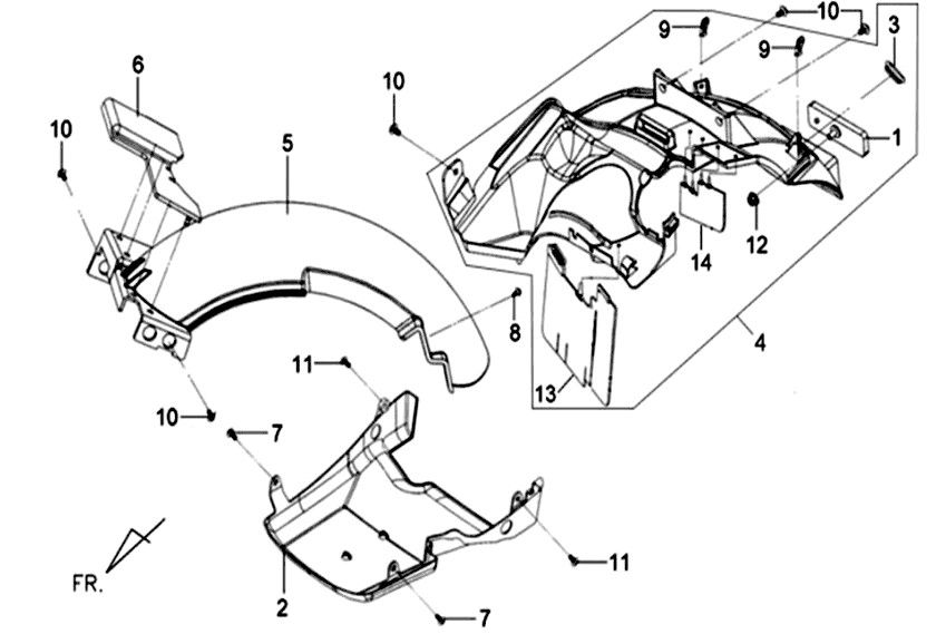 Parafango posteriore Sym Mio
