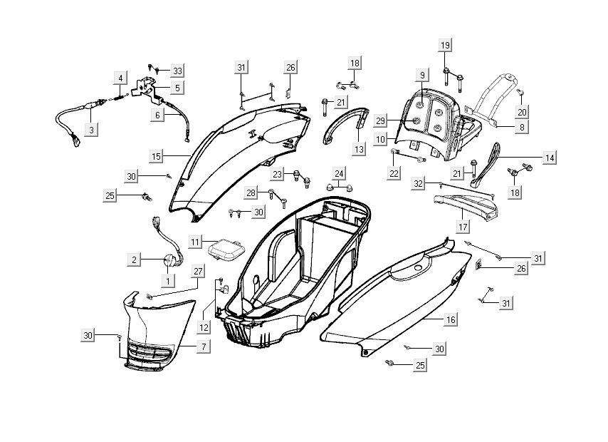 Parabrezza per moto - Scatola per casco Kymco Grand Dink 2 tempi Silver