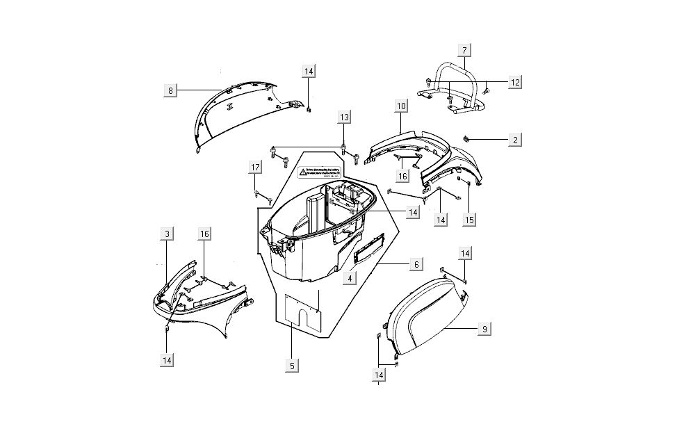 Carene laterali - Vano casco - Portapacchi posteriore Kymco New Sento 50i 4T AC blu