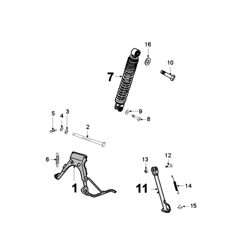 Ammortizzatore - Cavalletto centrale Peugeot New Vivacity 50 2 tempi AC blu scuro