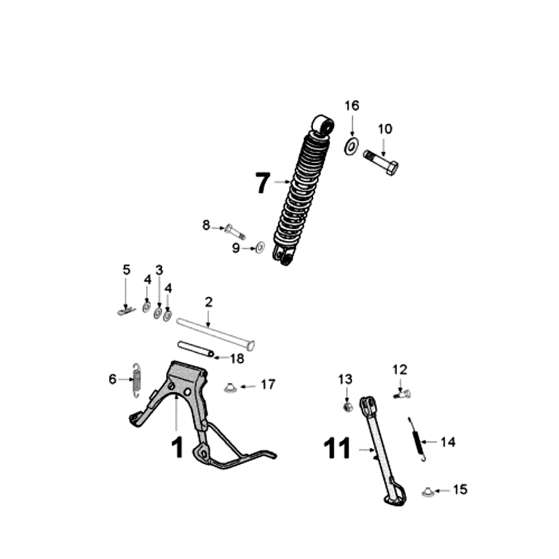 Ammortizzatore - Cavalletto centrale Peugeot New Vivacity 4 tempi blu