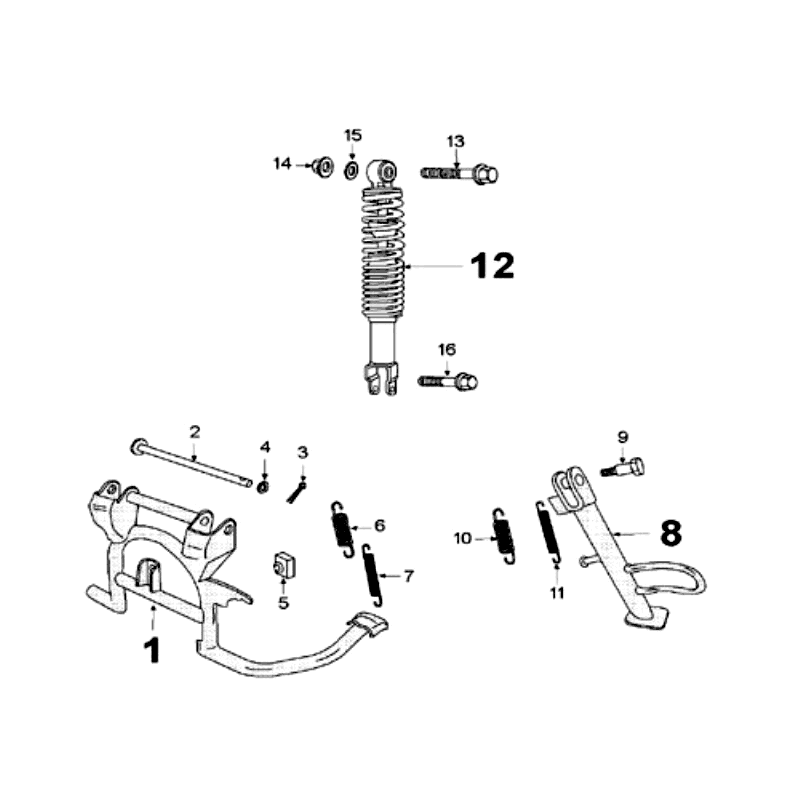 Ammortizzatore - Supporto centrale Peugeot V-Clic 50 4 tempi AC bianco