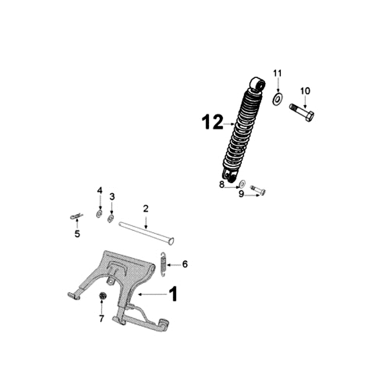 Ammortizzatore - Supporto centrale Peugeot Kisbee bianco