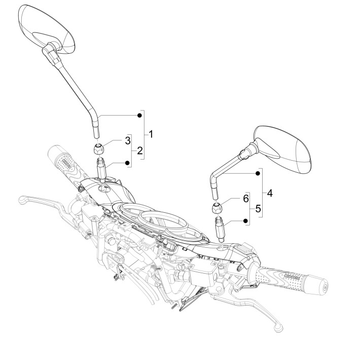 Specchietti retrovisori Piaggio Beverly 125 RST 4V Euro 3 2010-2015