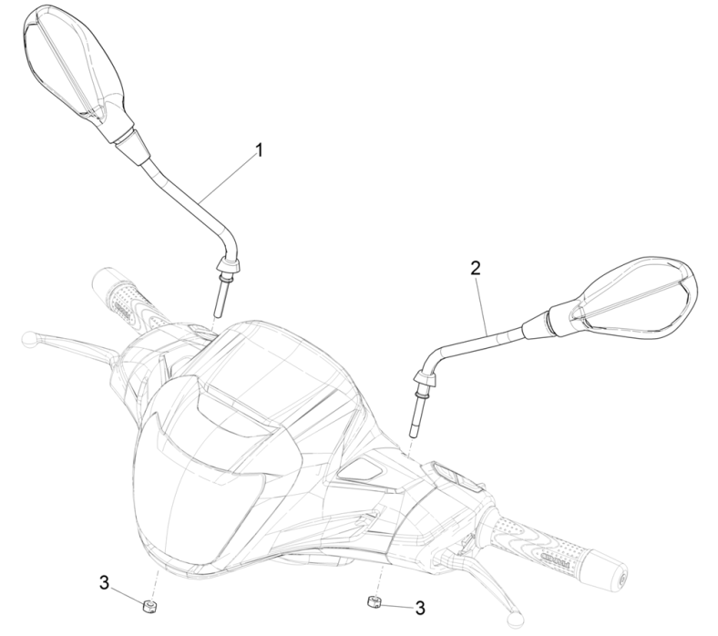 Specchietti retrovisori Piaggio Beverly 300 HPE 4V ABS Euro 5 2021-2022