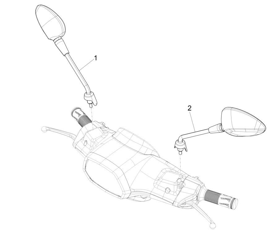 Specchietti retrovisori ABS per Vespa Sprint 125 3V IE