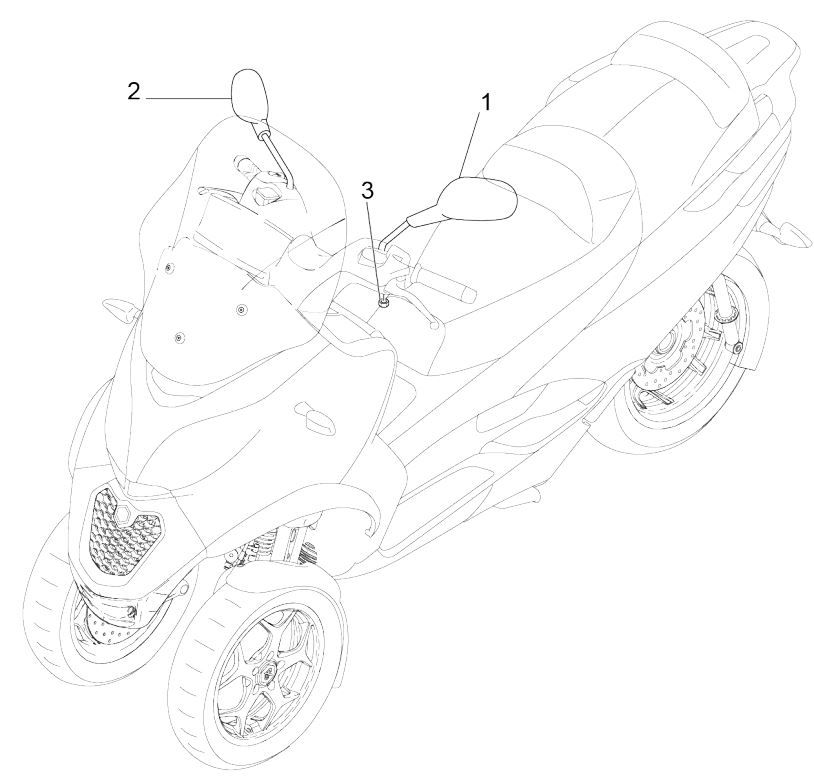 Specchietti Piaggio MP3 300 ie LT Business - Sport (con e senza ABS) 2016-2018