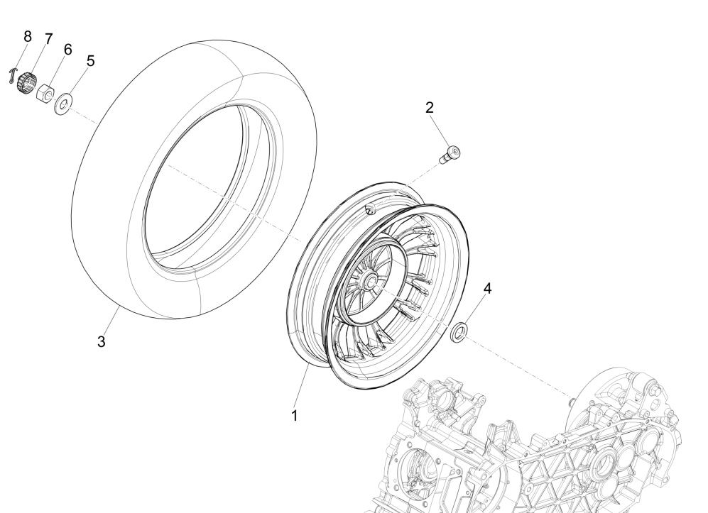 Ruota posteriore Vespa Sprint 150 3V IE ABS Euro 3 2015
