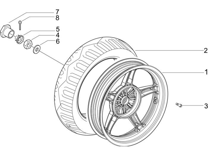 Ruota posteriore Piaggio Liberty 50 2T AC