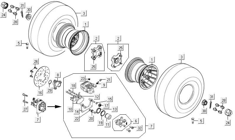 Ruote posteriori Kymco MXU 300R