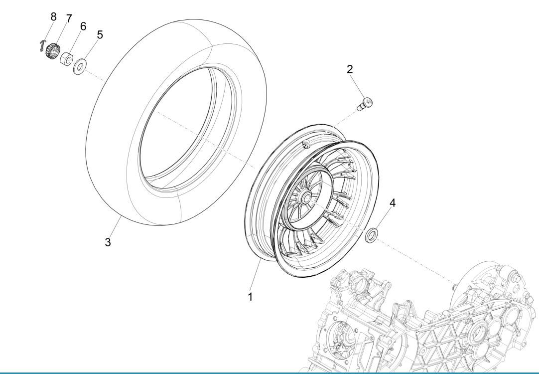 Ruota posteriore Vespa Sprint 125 3V IE ABS