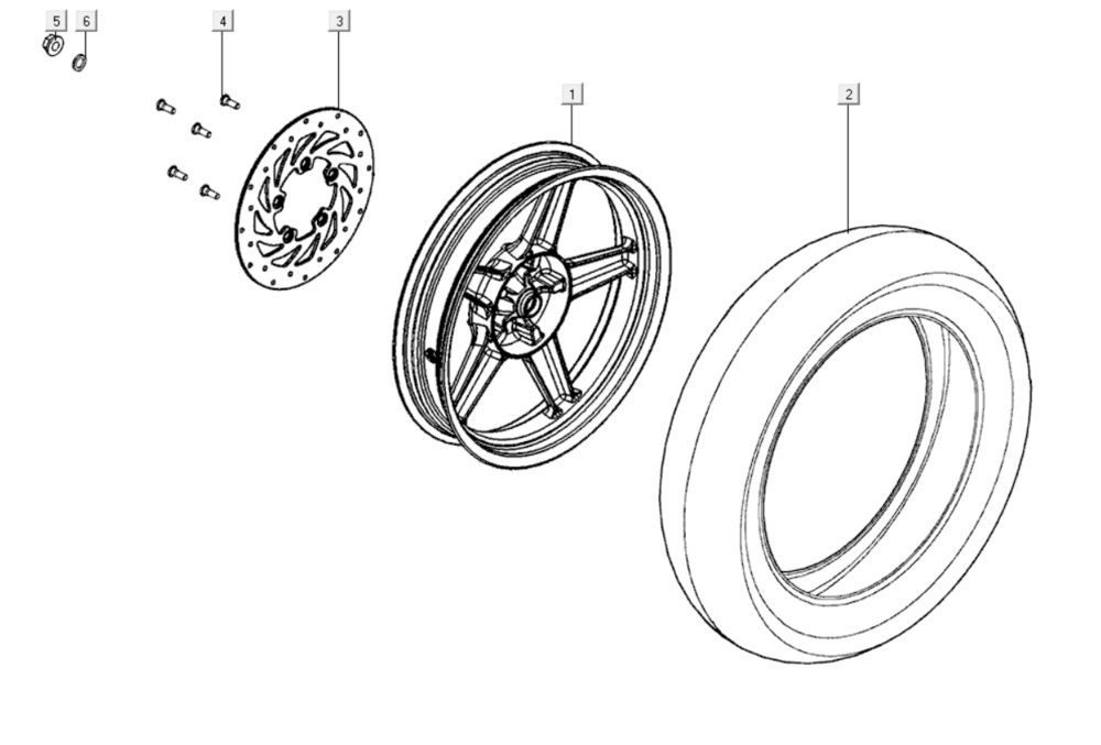 Ruota Posteriore - Disco Freno Kymco Agility City 16 200i