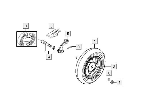 Ruota posteriore - Ganasce freno Kymco VP50 4 tempi ACDiamond bianche