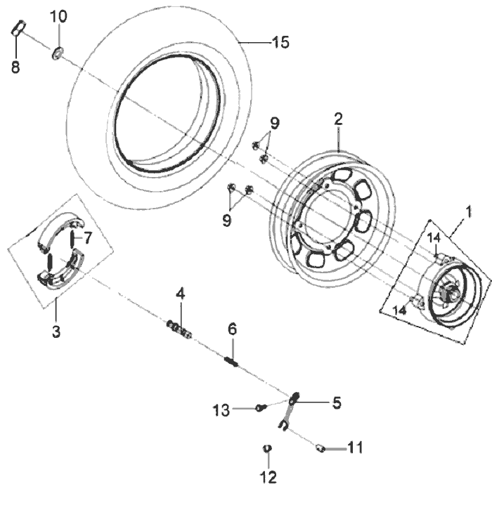 Ruota posteriore Sym Mio 50 4T AC