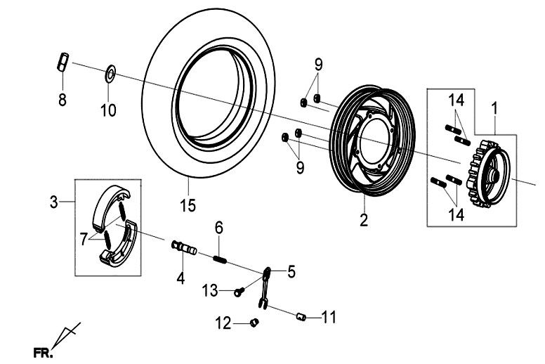 Ganasce freno posteriore Sym Mio
