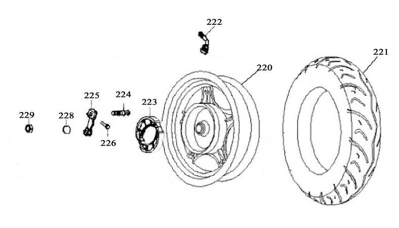 Ruota posteriore - Ganasce freno Neco Borsalino Oro nere opache