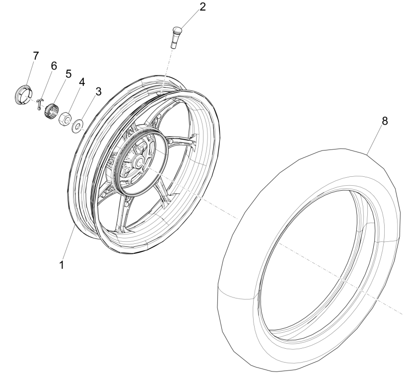 Ruota posteriore Piaggio Liberty 50 4 tempi AC IGET 3V Euro 5