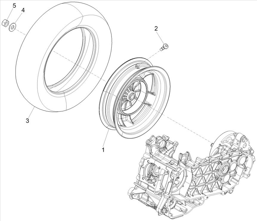 Ruota posteriore Vespa Primavera 50 4 tempi IGET 3V Euro 5