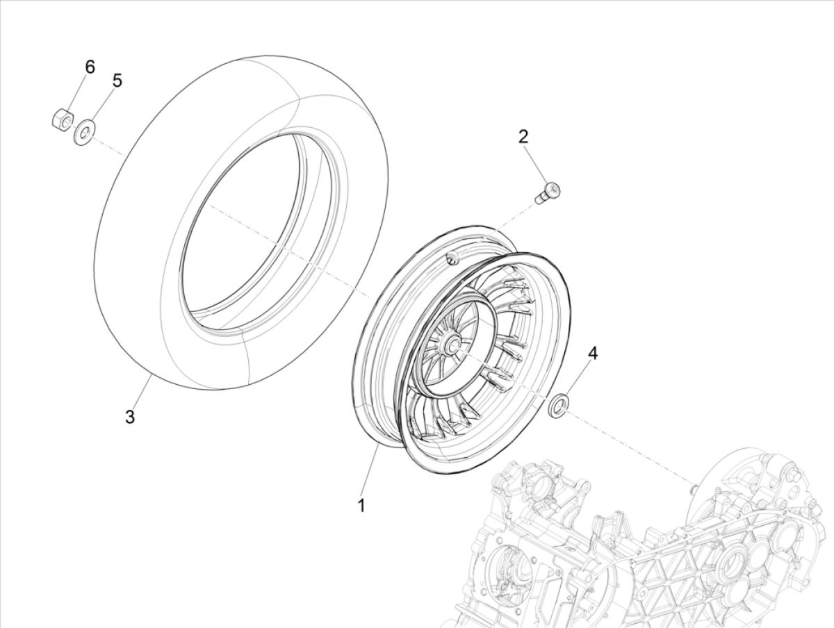 Ruota posteriore Vespa Sprint 125 3V IE ABS Euro 5 2021