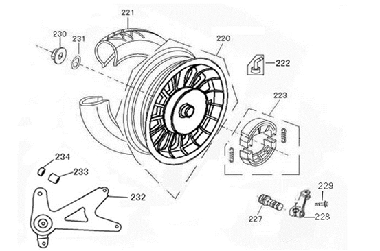 Ruota posteriore - ganasce freno Turbho RL 125 nere opache