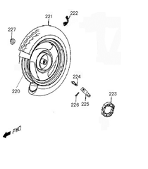 Ruota posteriore - Ganasce freno Znen Snail blu