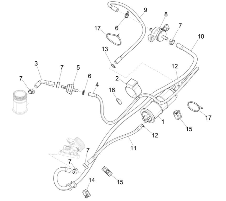 Sistema antipercolazione Piaggio Liberty 125 IGET 3V ABS Euro 5