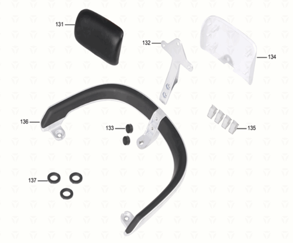 Schienalino/portapacchi posteriore Yadea G5