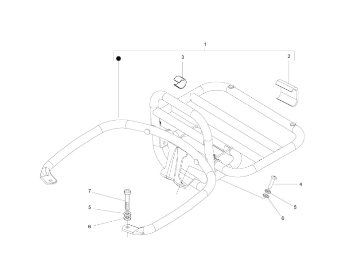 Portapacchi posteriore Vespa GTS 250 ie 2005-2016 (senza ABS)