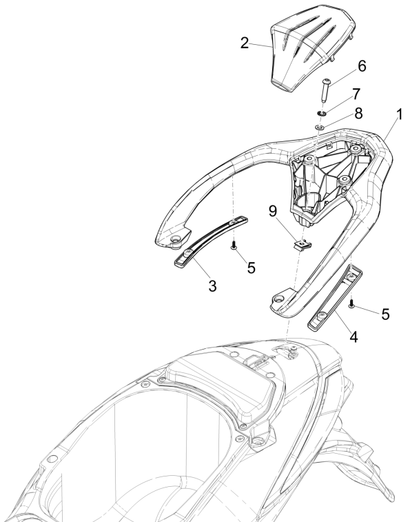 Portapacchi posteriore Piaggio Liberty 50 4 tempi AC IGET 3V Euro 5