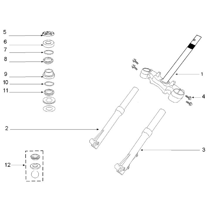 Forcella anteriore - Set di cuffie AC a 4 tempi Peugeot Tweet 50
