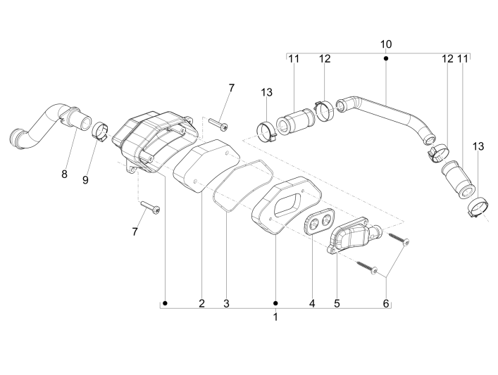 Alimentazione aria secondaria Piaggio NRG Power DD 50 2 tempi LC 2007-2017