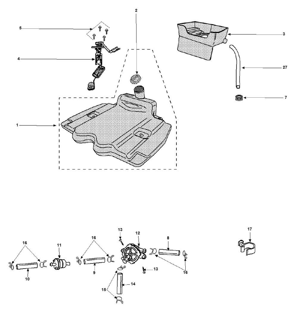 Serbatoio gas - Galleggiante serbatoio - Serbatoio olio Peugeot Vivacity 3 2 tempi