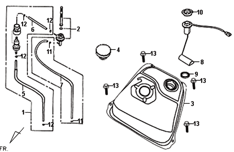Serbatoio gas - Serbatoio galleggiante Sym Fiddle II (BK-7C) grigio ferro
