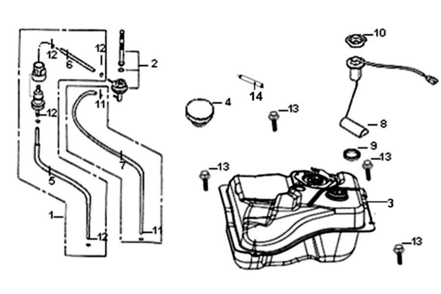 Serbatoio gas - Tankvlotter Sym Symphony ST Euro 4