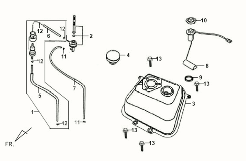 Serbatoio Gas - Tank Float Sym Fiddle White WH8018P