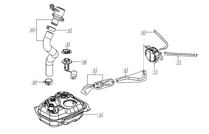 Serbatoio - Galleggiante serbatoio - Agility 16+ 125 Mat Metallic Silver